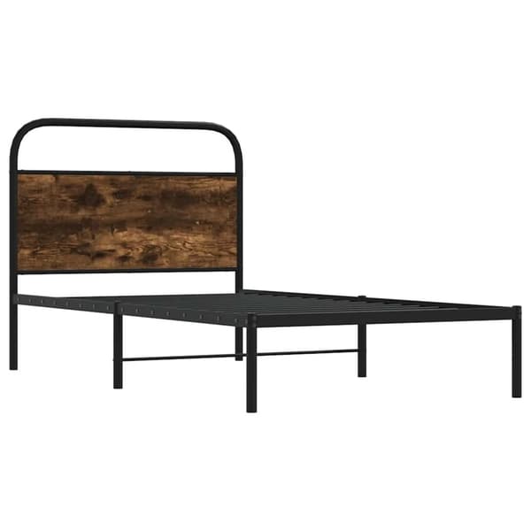vidaXL sengeramme 90x200 cm uden madras konstrueret træ røget eg