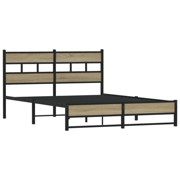 vidaXL Sengeramme i metall uten madrass sonoma eik 140x200 cm