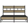 Miniatyrbilde 5 av 10: vidaXL Sengeramme i metall uten madrass sonoma eik 140x200 cm