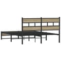Miniatyrbilde 7 av 10: vidaXL Sengeramme i metall uten madrass sonoma eik 140x200 cm