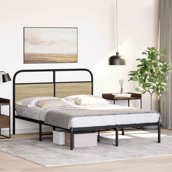vidaXL sengeramme 140x200 cm uden madras konstrueret træ sonoma-eg