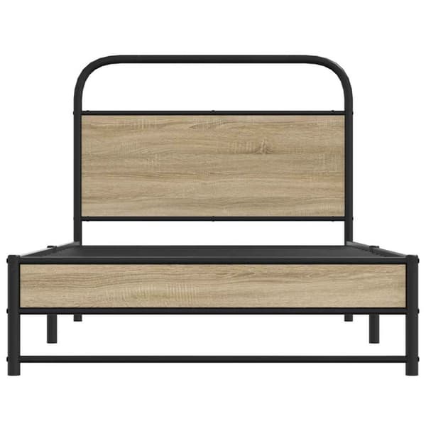vidaXL Sengeramme uten madrass røkt eik 90x190 cm konstruert tre