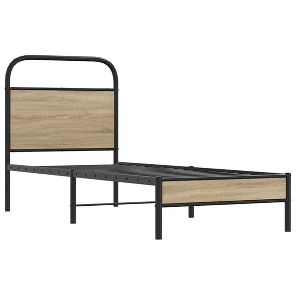 vidaXL Sängram utan madrass rökfärgad ek 80x200 cm konstruerad trä