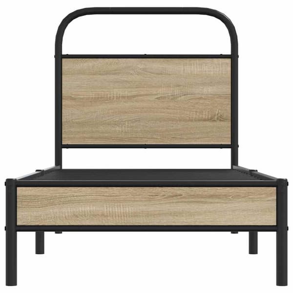 vidaXL Sängram utan madrass rökfärgad ek 80x200 cm konstruerad trä
