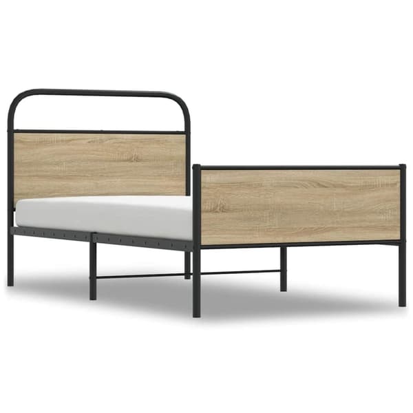 vidaXL sengeramme 90x200 cm uden madras konstrueret træ sonoma-eg