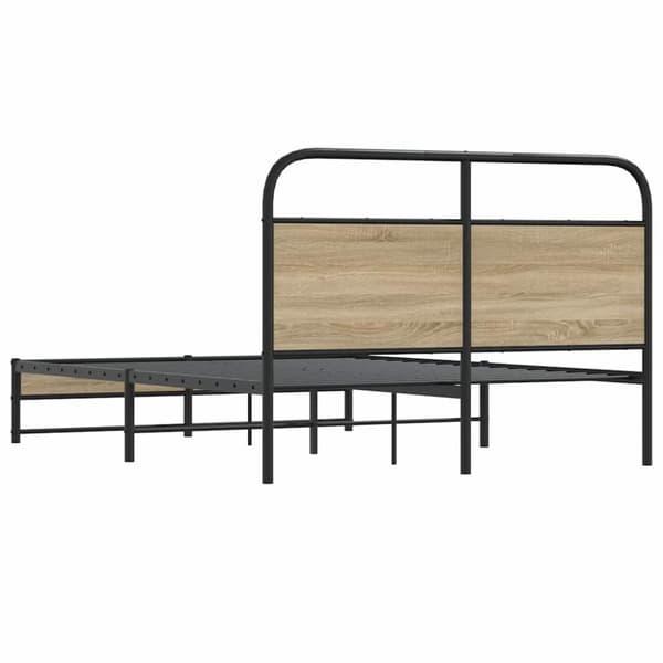 vidaXL Sängynrunko ilman patjaa 120x190 cm savutammi tekninen puu