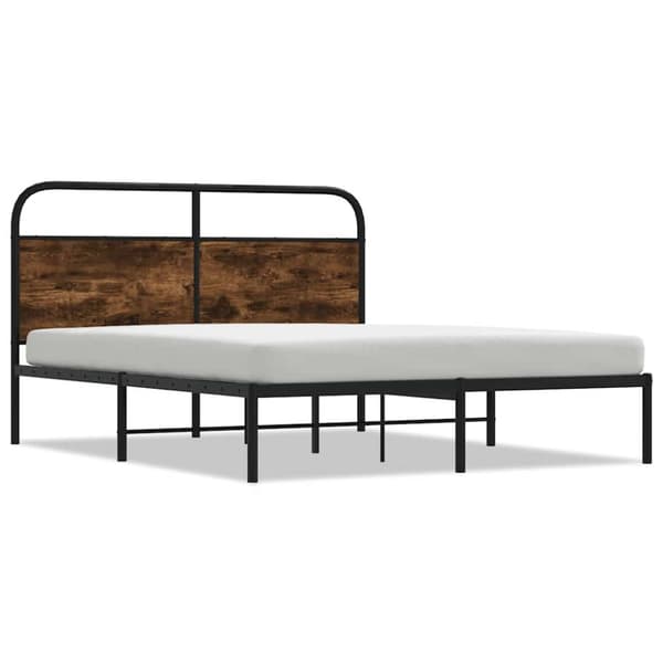 vidaXL Sengeramme uten madrass røkt eik 120x200 cm konstruert tre