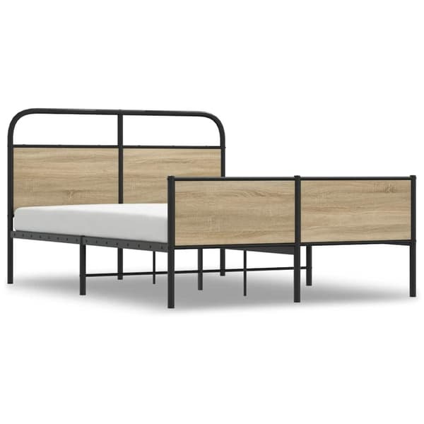 vidaXL Sengeramme uten madrass sonoma eik 140x190 cm konstruert tre