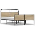 Miniatyrbilde 3 av 10: vidaXL Sengeramme uten madrass sonoma eik 120x190 cm konstruert tre