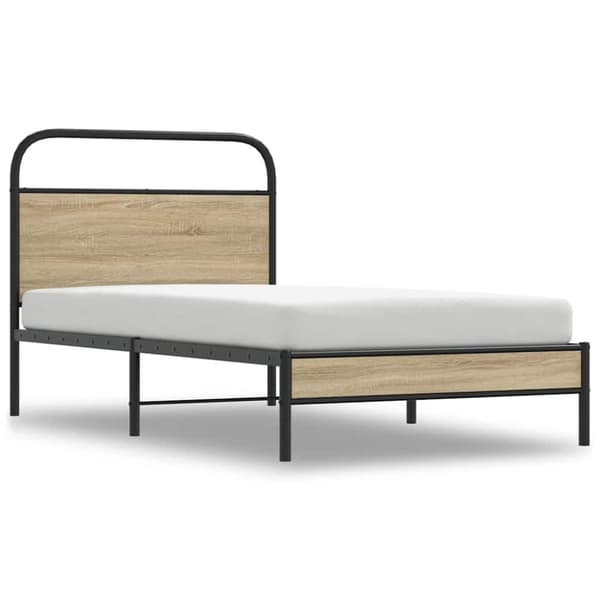 vidaXL Sengeramme uten madrass røkt eik 100x190 cm konstruert tre
