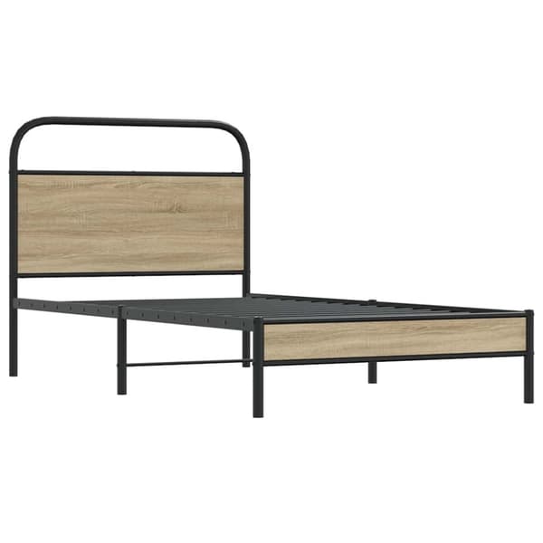 vidaXL Sengeramme uten madrass røkt eik 100x190 cm konstruert tre