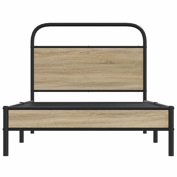 vidaXL Sengeramme uten madrass røkt eik 100x190 cm konstruert tre