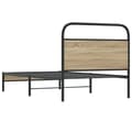 Miniatyrbilde 7 av 9: vidaXL Sengeramme uten madrass røkt eik 100x190 cm konstruert tre