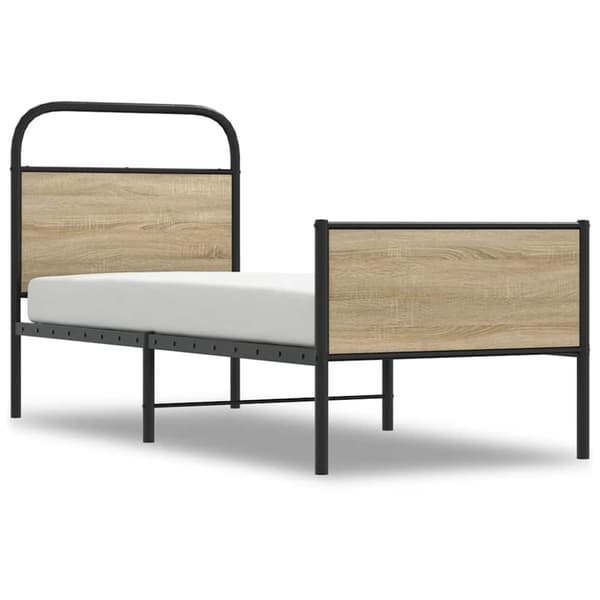 vidaXL Sengeramme uten madrass sonoma eik 90x190 cm konstruert tre