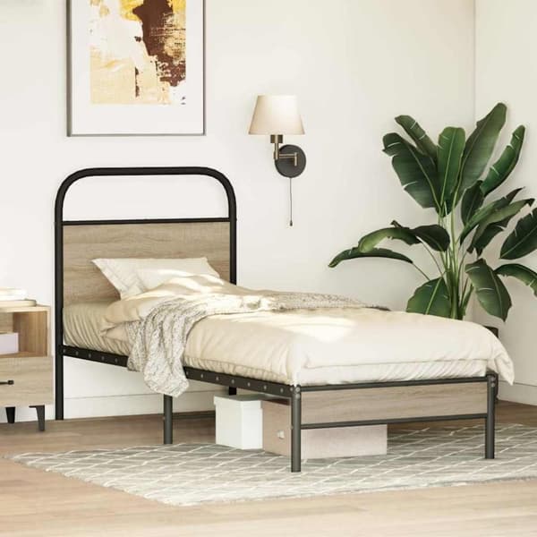 vidaXL sengeramme 80x200 cm uden madras konstrueret træ røget eg