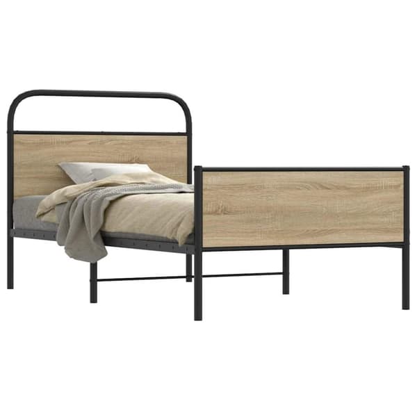 vidaXL sengeramme 90x190 cm uden madras konstrueret træ sonoma-eg