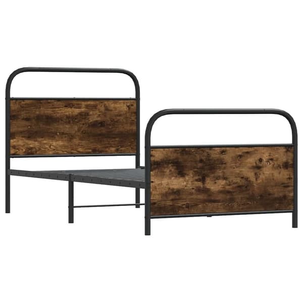 vidaXL Sengeramme uten madrass røkt eik 100x190 cm konstruert tre