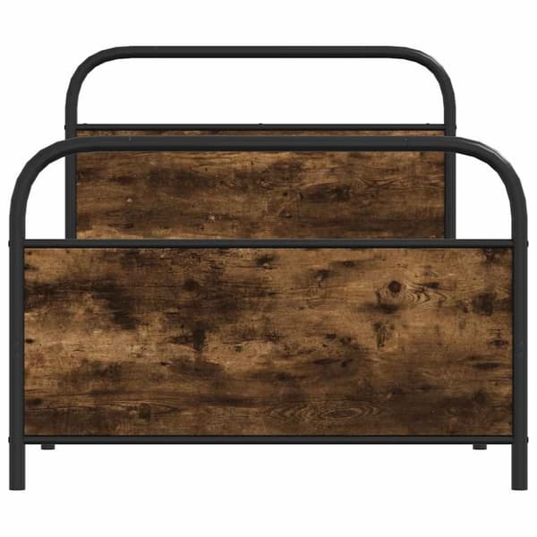 vidaXL Sengeramme uten madrass røkt eik 100x190 cm konstruert tre