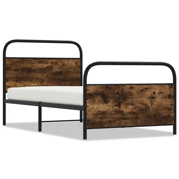 vidaXL Sengeramme uten madrass røkt eik 100x190 cm konstruert tre