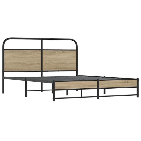 vidaXL Sengeramme uten madrass røkt eik 150x200 cm konstruert tre