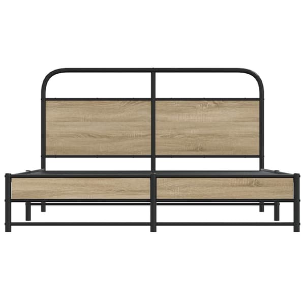 vidaXL Sengeramme uten madrass røkt eik 150x200 cm konstruert tre