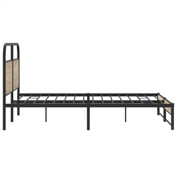 vidaXL Sengeramme uten madrass røkt eik 150x200 cm konstruert tre