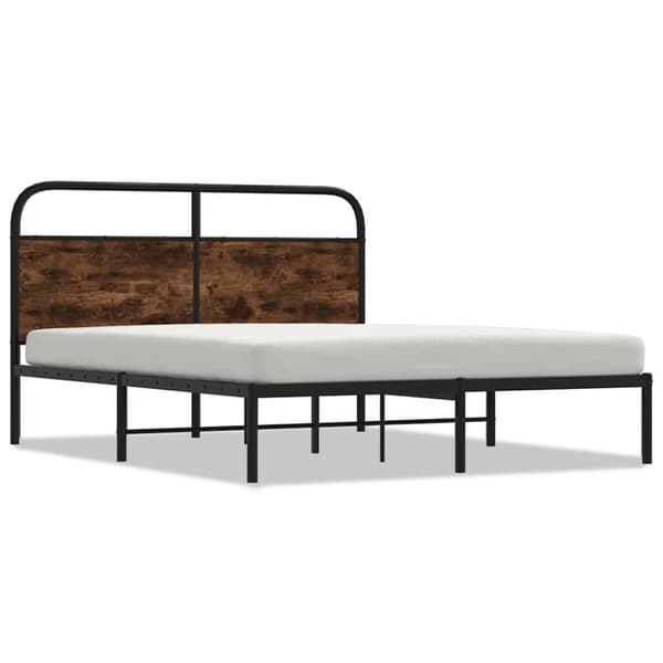 vidaXL sengeramme 150x200 cm uden madras konstrueret træ røget eg