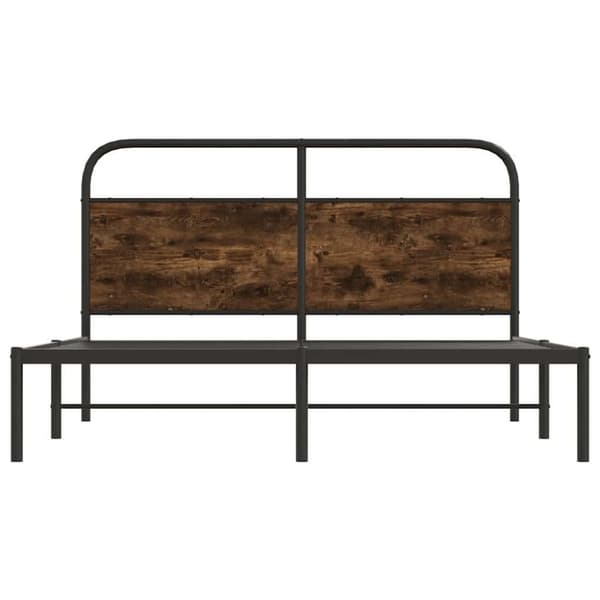 vidaXL sengeramme 150x200 cm uden madras konstrueret træ røget eg