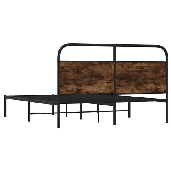 vidaXL sengeramme 150x200 cm uden madras konstrueret træ røget eg