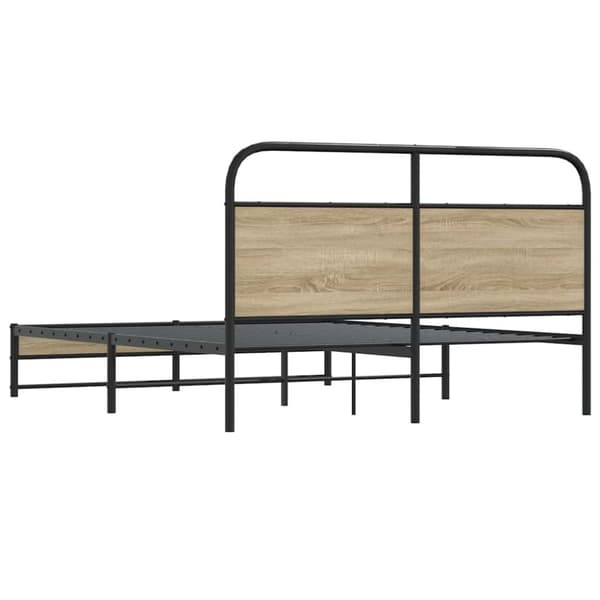 vidaXL sengeramme 150x200 cm uden madras konstrueret træ røget eg