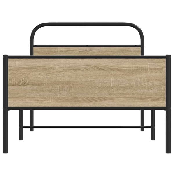 vidaXL Sängynrunko ilman patjaa 100x200 cm Sonoma-tammi tekninen puu