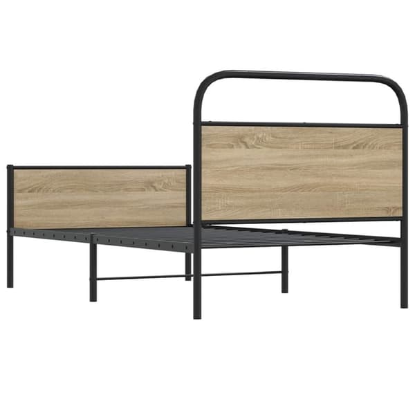 vidaXL Sängynrunko ilman patjaa 100x200 cm Sonoma-tammi tekninen puu