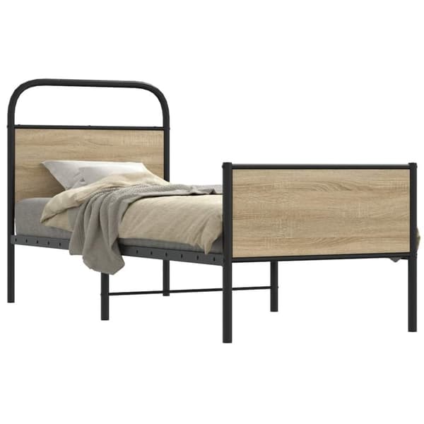 vidaXL sengeramme 75x190 cm uden madras konstrueret træ sonoma-eg
