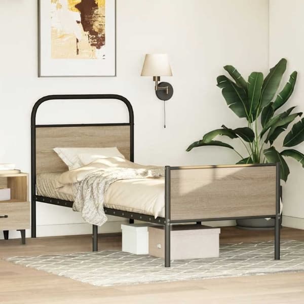 vidaXL Sengeramme uten madrass sonoma eik 80x200 cm konstruert tre