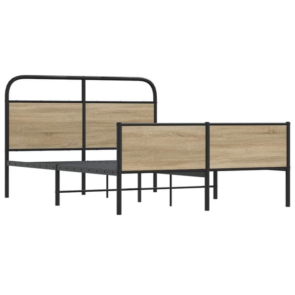 vidaXL Sengeramme uten madrass sonoma eik 135x190 cm konstruert tre
