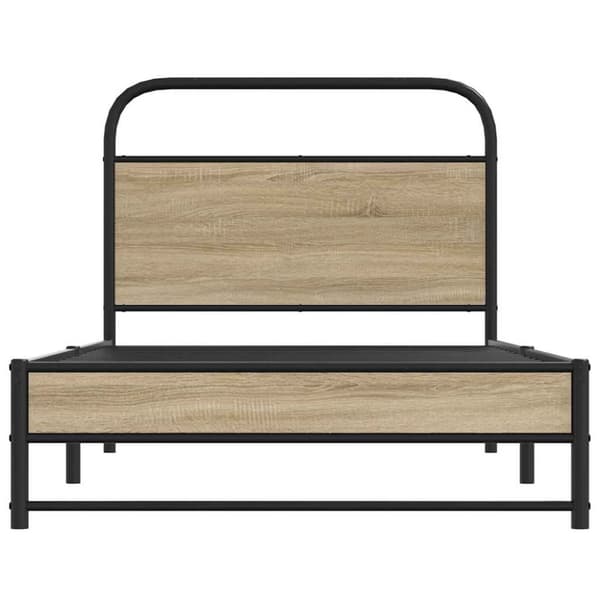 vidaXL Sengeramme uten madrass røkt eik 100x190 cm konstruert tre