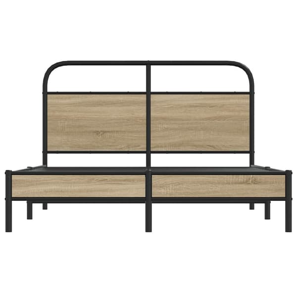 vidaXL Sengeramme uten madrass røkt eik 135x190 cm konstruert tre