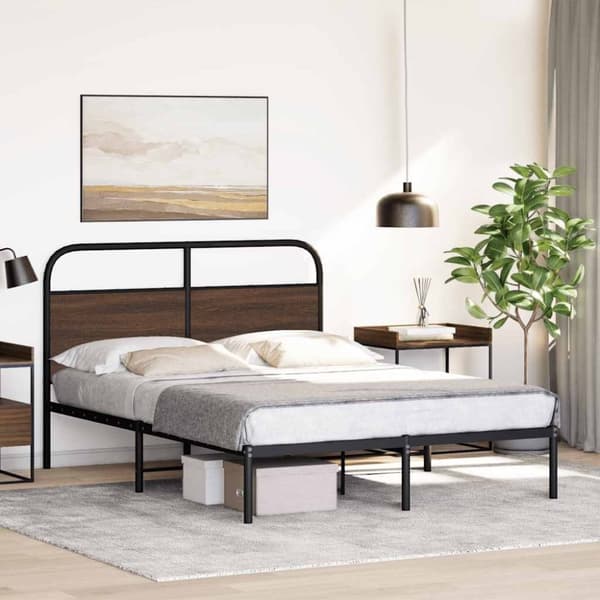 vidaXL Sengeramme uten madrass brun eik 140x190 cm konstruert tre
