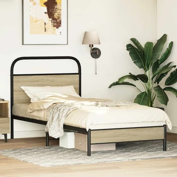 vidaXL sengeramme 80x200 cm uden madras konstrueret træ sonoma-eg