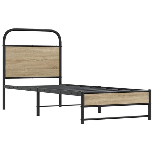vidaXL Sängynrunko ilman patjaa 75x190 cm savutammi tekninen puu