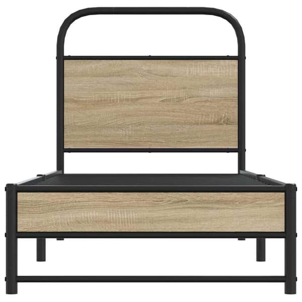 vidaXL Sängynrunko ilman patjaa 75x190 cm savutammi tekninen puu