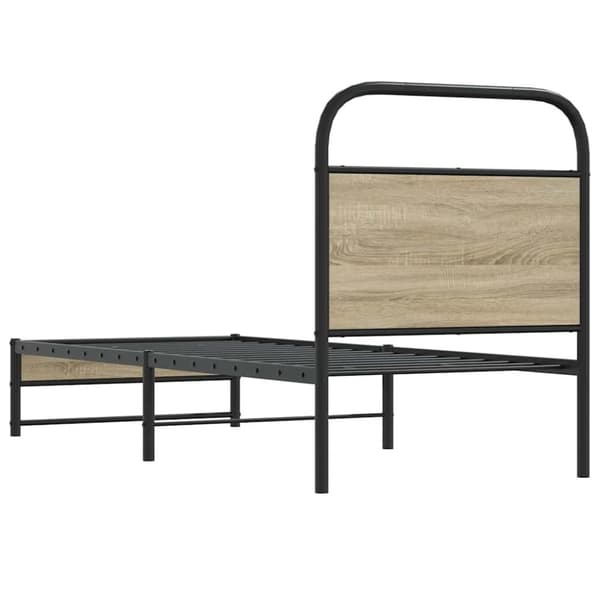 vidaXL Sängynrunko ilman patjaa 75x190 cm savutammi tekninen puu