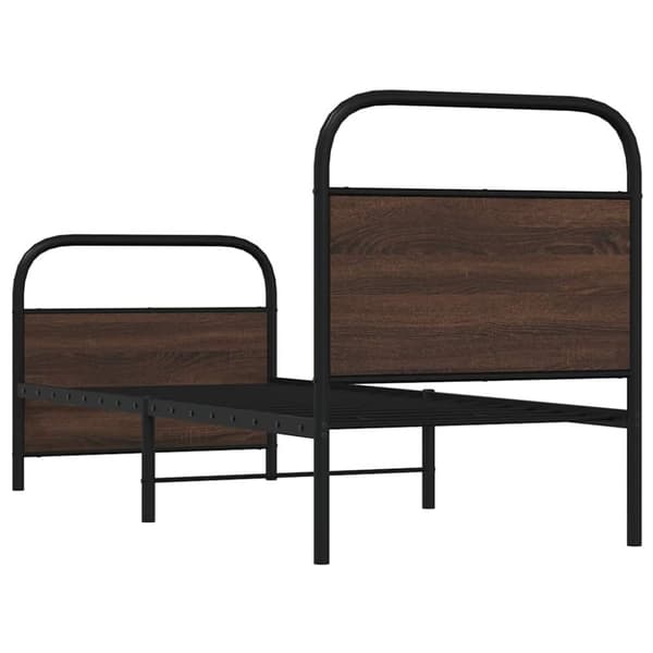 vidaXL Sengeramme uten madrass brun eik 75x190 cm konstruert tre