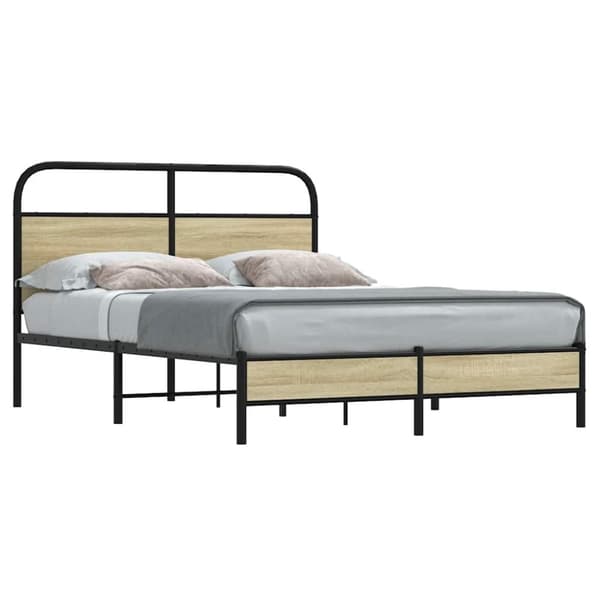 vidaXL Sengeramme uten madrass sonoma eik 120x200 cm konstruert tre