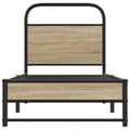 Miniatyrbilde 5 av 9: vidaXL Sengeramme uten madrass røkt eik 75x190 cm konstruert tre
