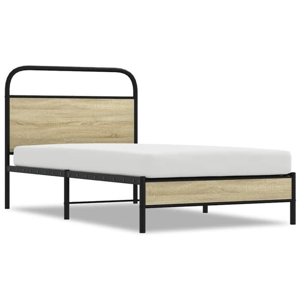 vidaXL Sengeramme uten madrass sonoma eik 100x190 cm konstruert tre
