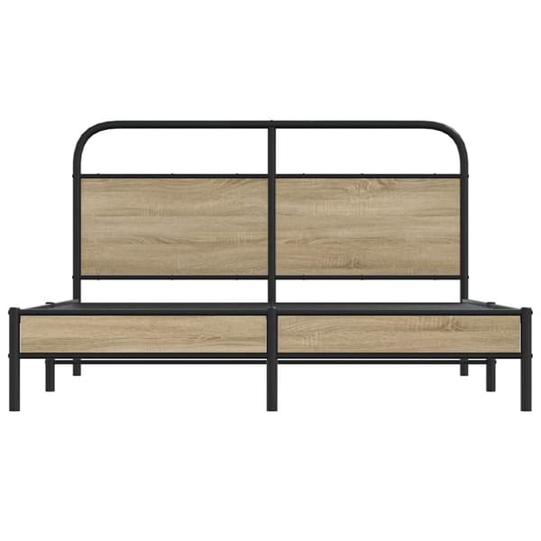 vidaXL Sengeramme uten madrass røkt eik 160x200 cm konstruert tre