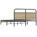 Miniatyrbilde 7 av 9: vidaXL Sengeramme uten madrass røkt eik 160x200 cm konstruert tre