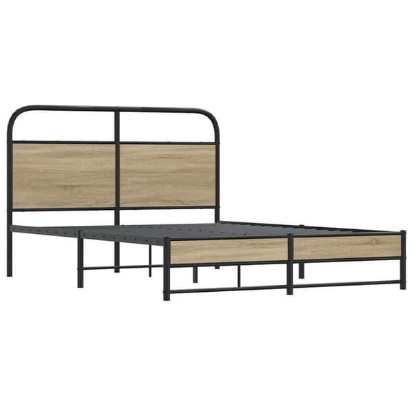 vidaXL Sängynrunko ilman patjaa 135x190 cm savutammi tekninen puu