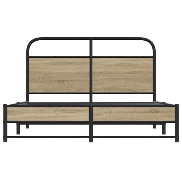 vidaXL Sängynrunko ilman patjaa 135x190 cm savutammi tekninen puu